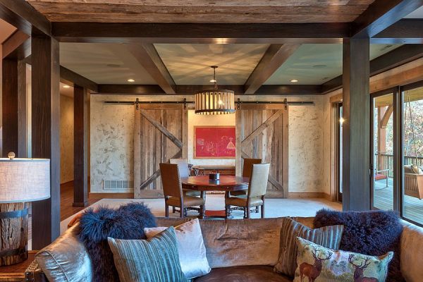 Rustic-living-room-with-sliding-barn-doors